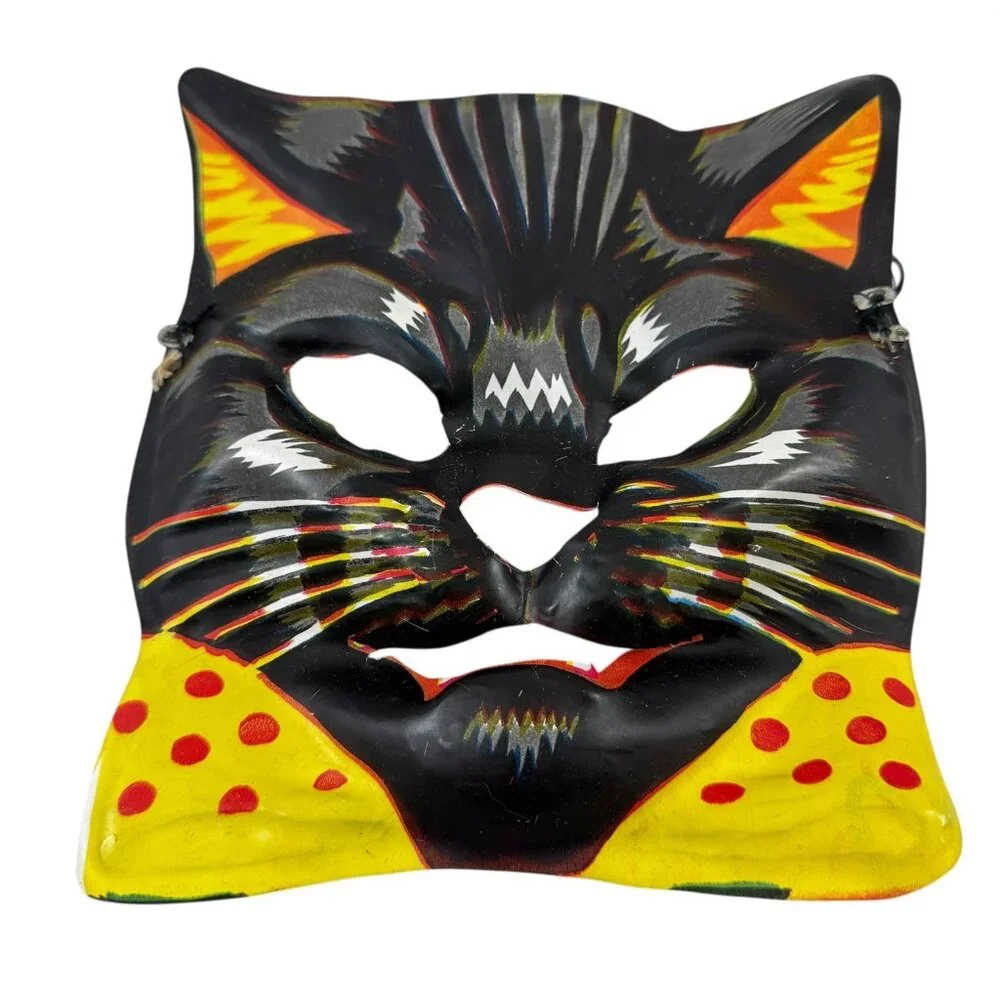 Ben Cooper Halloween Mask and Costume Black Cat Child Size L Vintage 1960s - Picture 3 of 12